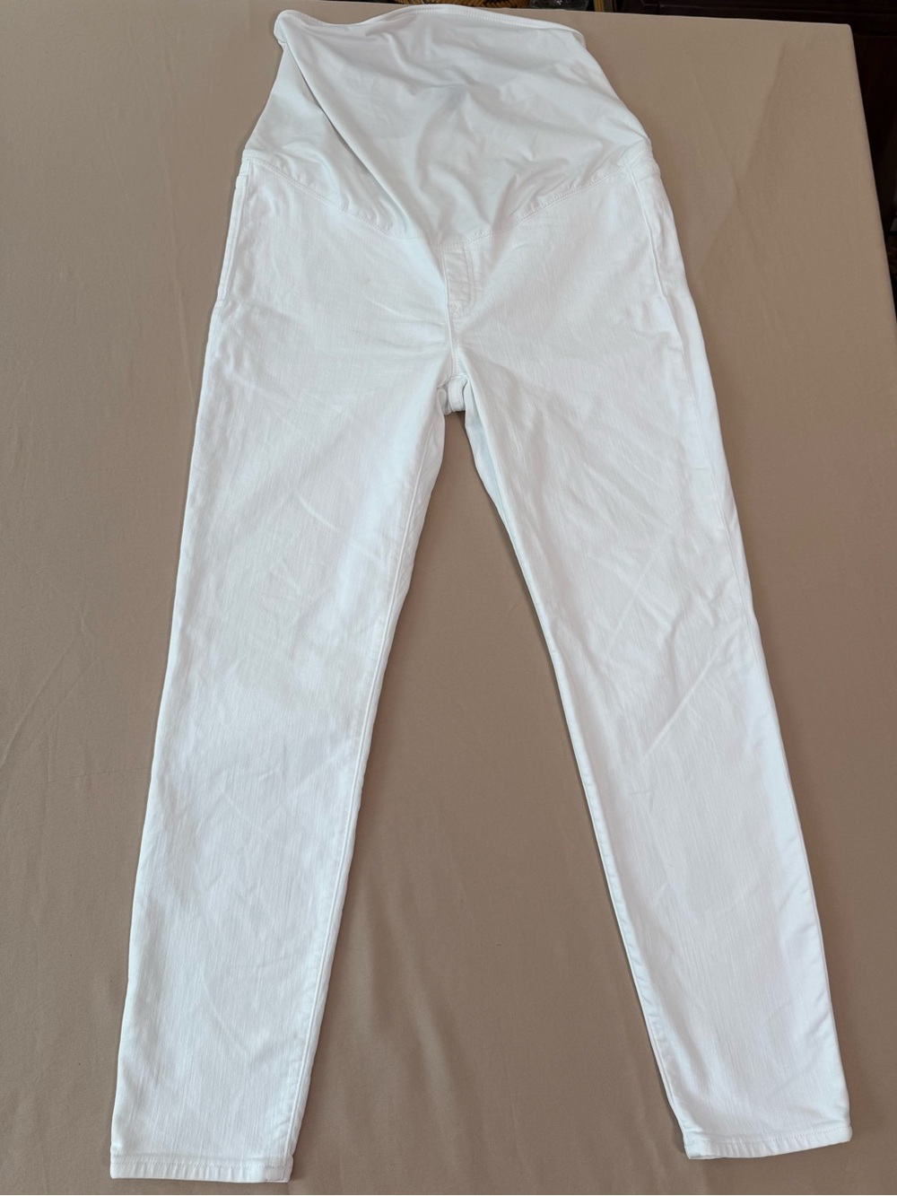 J. Crew Factory Maternity White Skinny Stretch Jeans, size 30.
